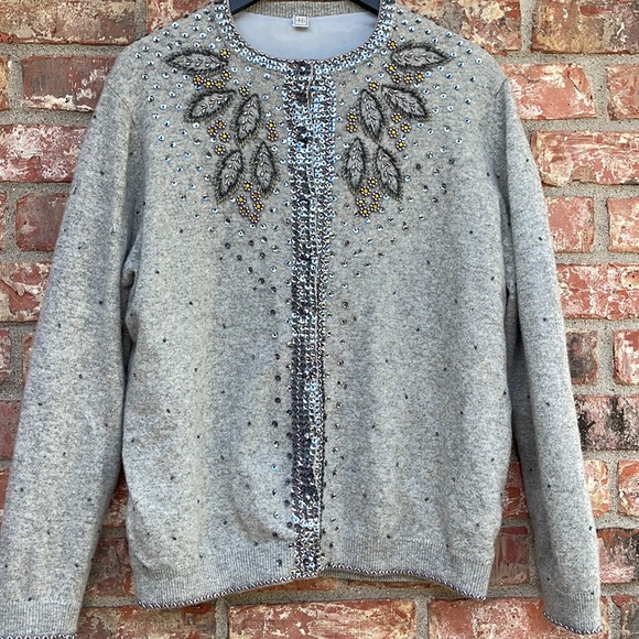 Beautiful wool beaded vintage sweater blazer jacket. - Picture 1 of 8